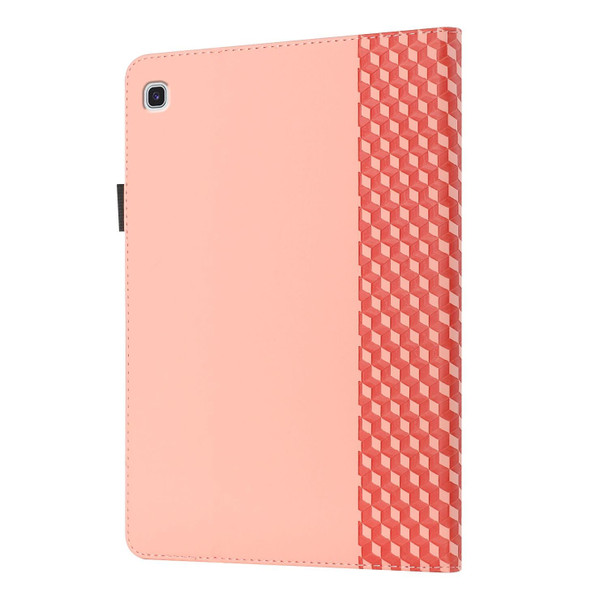 Samsung Galaxy Tab A7 Lite 8.7 T220/T225 Rhombus Skin Feel Horizontal Flip Tablet Leather Case with Card Slots & Holder(Rose Gold)