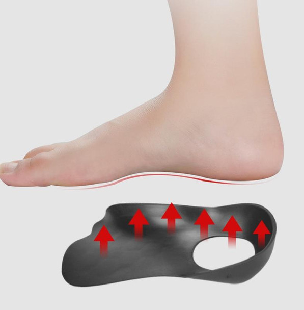 Flat Foot Orthopedic Insole Arch Collapse Support Pad Adult And Child Foot Valgus Orthosis L (Black)