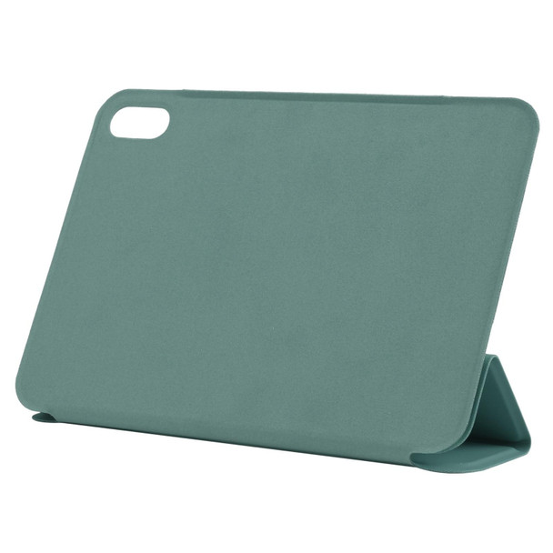 Horizontal Flip Ultra-thin Double-sided Clip Non-buckle Magnetic PU Tablet Case With Three-folding Holder & Sleep / Wake-up Function - iPad mini 6(Pine Needle Green)