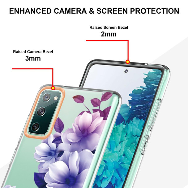 Samsung Galaxy S20 FE 4G / 5G Flowers and Plants Series IMD TPU Phone Case(Purple Begonia)