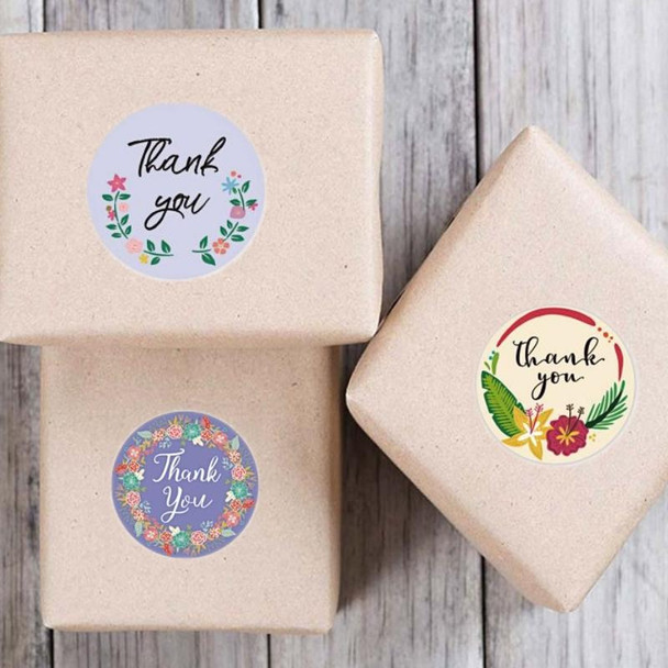 10 PCS Floral Thank You Sticker Envelope Sealing Sticker, Size: 2.5cm / 1 inch(A-300)