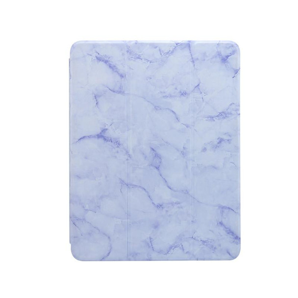 iPad Pro 11 (2021) Marble Texture Horizontal Flip Leather Tablet Case with Three-folding Holder & Sleep / Wake-up Function(Purple)