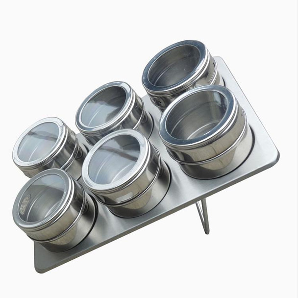 6-Piece Stainless Steel Magnetic Spice Rack