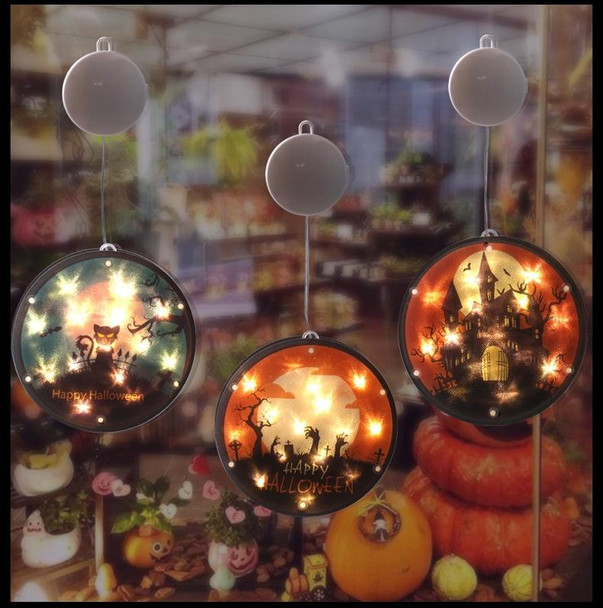 2 PCS Halloween Star String Light Show Window Horror Decoration LED Battery Powered Hanging Lamp(Big Tree)