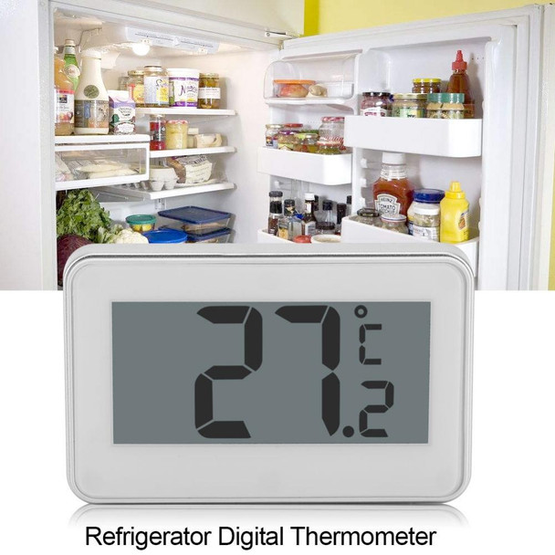 Large LCD Refrigerator Thermometer with Adjustable Stand  Magnet Digital Thermometer(White)