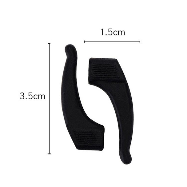 10 Pairs Glasses Non-slip Cover Ear Support Glasses Foot Silicone Non-slip Sleeve(Black)