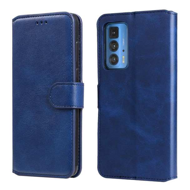 Motorola Moto Edge 20 Pro Classic Calf Texture PU + TPU Horizontal Flip Leather Case with Holder & Card Slots & Wallet(Blue)