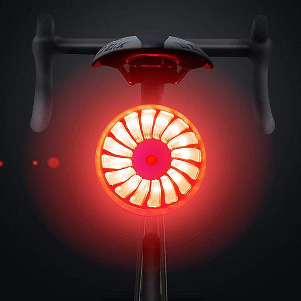 Bicycle Smart Sensor Brake Light USB Tail Light Warning Light(Blue)