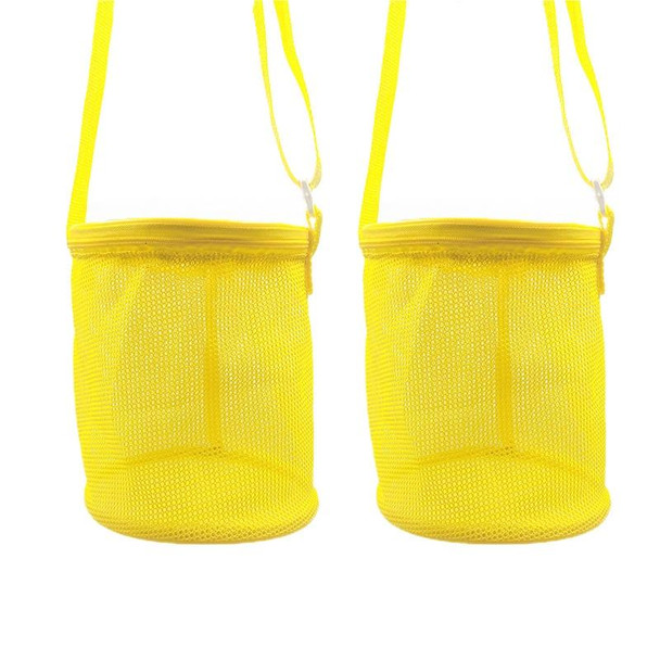 2PCS Children Outdoor Wild Picking Bag Cylinder Butterfly Dragonfly Collection Bag(Yellow)