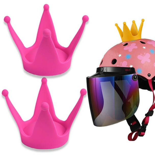 2PCS Motorcycle Crown Sucker Helmet Decoration(Peach Red)