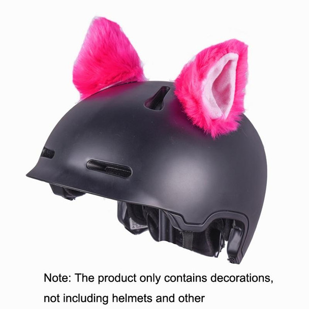 4PCS Motorcycle Plush Ear Helmet Decoration(Pink)