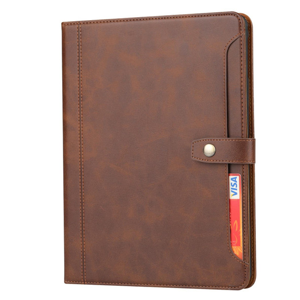 Calf Texture Double Fold Clasp Horizontal Flip Leatherette Case with Photo Frame & Holder & Card Slots & Wallet - iPad 9.7 (2018/2017) / Air 2(Coffee)