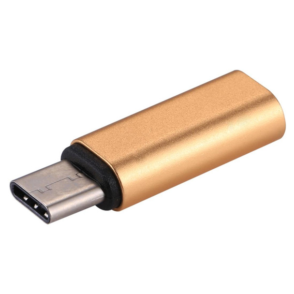 8 Pin Female to USB-C / Type-C Male Metal Shell Adapter, - Galaxy S8 & S8 + / LG G6 / Huawei P10 & P10 Plus / Oneplus 5 / Xiaomi Mi6 & Max 2 and other Smartphones(Gold)