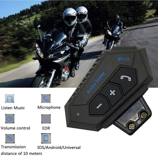 BT12 Motorcycle Helmet Bluetooth Headset Motorcycle Intercom Bluetooth Headset