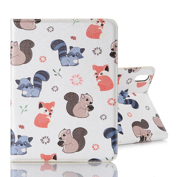 Cartoon Pattern Horizontal Flip Leatherette Tablet Case with Card Slots & Holder & Wallet - iPad mini 6(Squirrels)