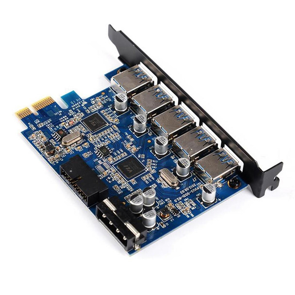 ORICO PVU3-5O2I USB3.0 * 5 + 20Pin Slot * 1 PCI Express Card for Desktop, 5Gbps Superspeed Data Transmission(Black)