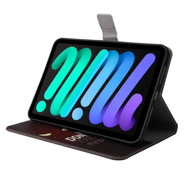 Colored Drawing Horizontal Flip Leatherette Tablet Case - iPad mini 6(Kitty)