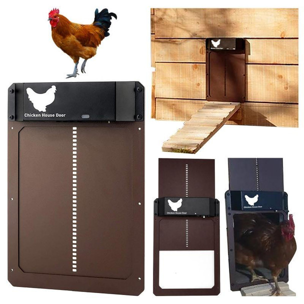 B177  Light-Sensitive Automatic Chicken Coop Door Hen House Pet Door