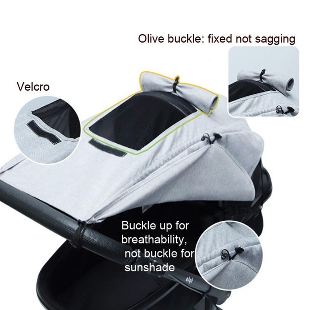 Universal Baby Stroller Accessories Sun Shade Cover With Visible Sunroof(Gray )