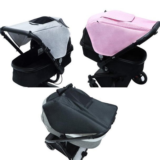 Universal Baby Stroller Accessories Sun Shade Cover With Visible Sunroof(Gray )