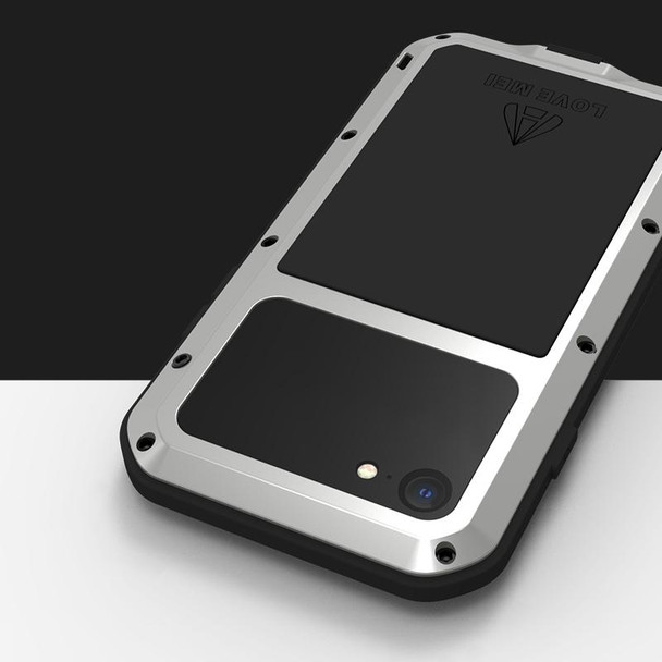 LOVE MEI Metal Shockproof Waterproof Dustproof Protective Phone Case with Glass - iPhone SE 2022 / SE 2020 / 8 / 7(Yellow)