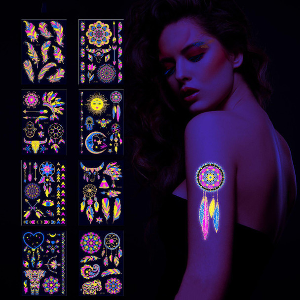 2 PCS Fluorescent Bronzing Waterproof Tattoo Stickers(JYG-003)