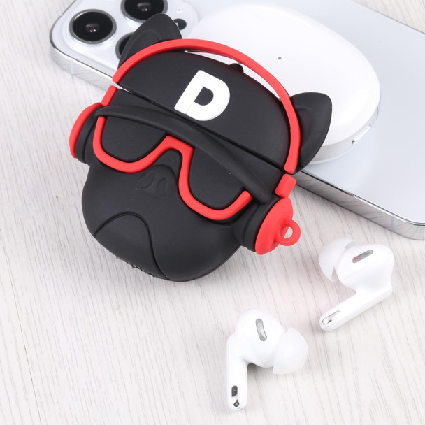 Apple AirPods 1/2 Generation Universal Angel Devil Bluetooth Headphone Protective Case(Black)