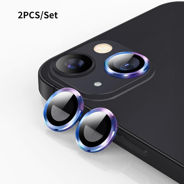 ENKAY Hat-Prince Aluminium Alloy + Tempered Glass Camera Lens Cover Film Ring for iPhone 13 / 13 mini(Colorful)