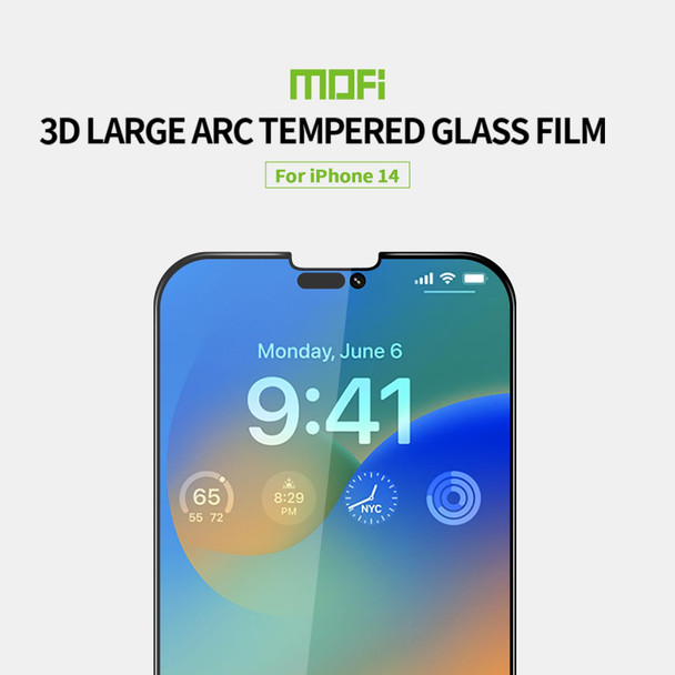 MOFI 9H 3D Explosion-proof Curved Screen Tempered Glass Film - iPhone 14(Black)