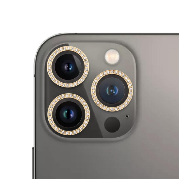 9H Point Drill Camera Lens Protector Circle - iPhone 13 Pro Max / 13 Pro(Gold)
