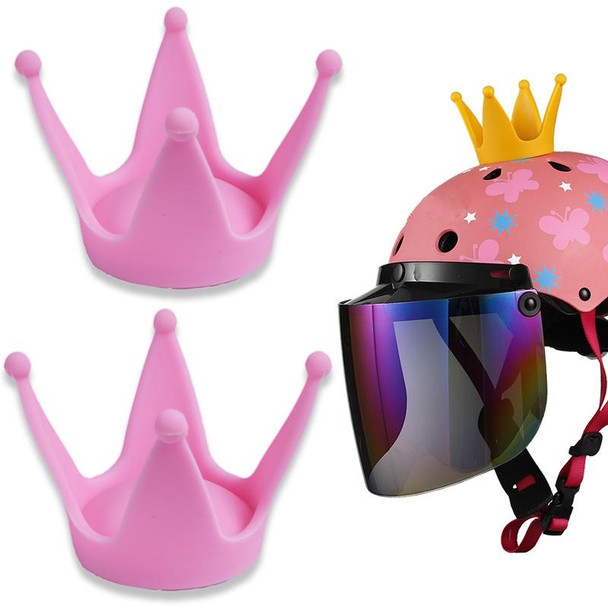 2PCS Motorcycle Crown Sucker Helmet Decoration(Light Pink)