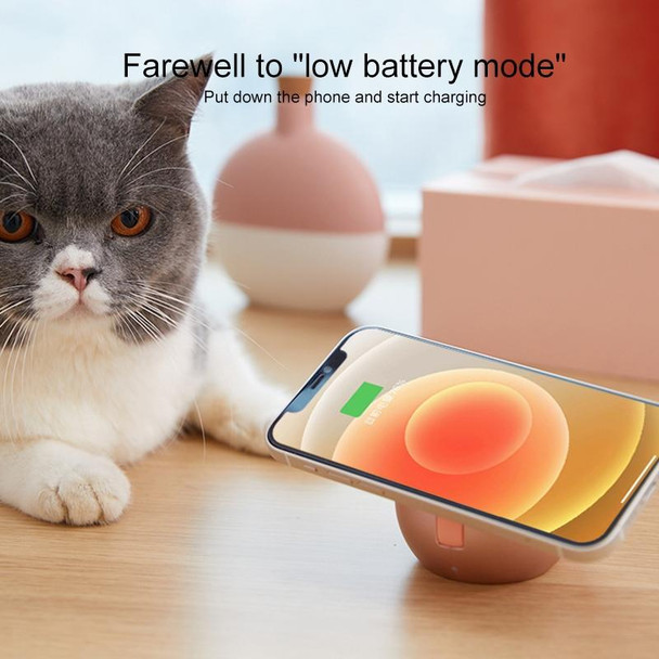 C101 Cute Cat Shape Magnetic Wireless Charging Stand Base (Grey)