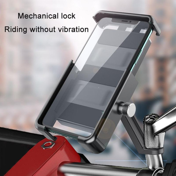 QX-21 Aluminum Alloy Bicycle Shockproof Riding Navigation Mobile Phone Holder(Black)