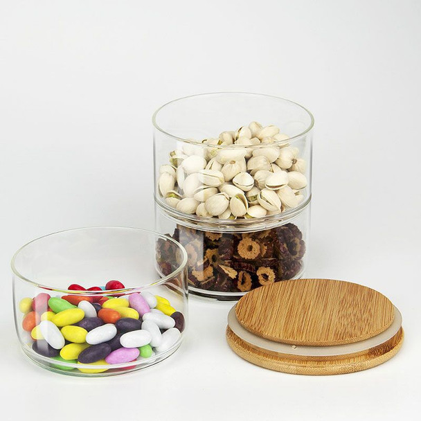 Stackable Glass Jars With Bamboo Lids - Set of 3