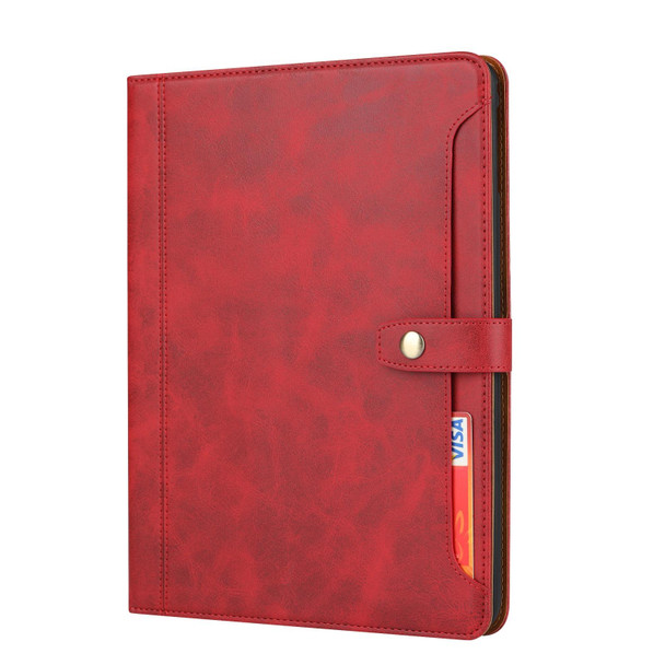 Calf Texture Double Fold Clasp Horizontal Flip Leatherette Case with Photo Frame & Holder & Card Slots & Wallet - iPad 9.7 (2018/2017) / Air 2(Red)