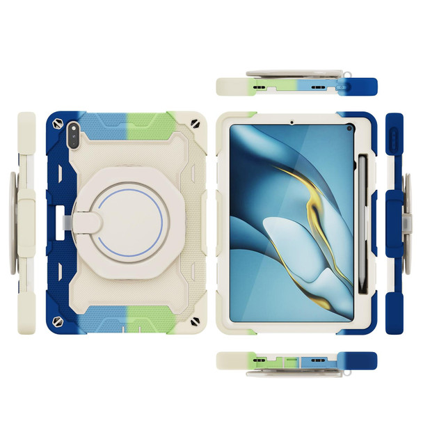 Huawei Matepad Pro 10.8 Armor Contrast Color Silicone + PC Tablet Case(Colorful Blue)