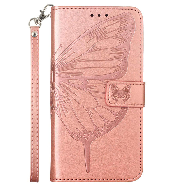 Embossed Butterfly Leatherette Phone Case - iPhone 14 (Rose Gold)