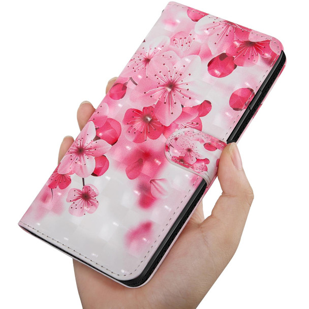 3D Painting Pattern Coloured Drawing Leatherette Phone Case - iPhone 14 (Red Flower)