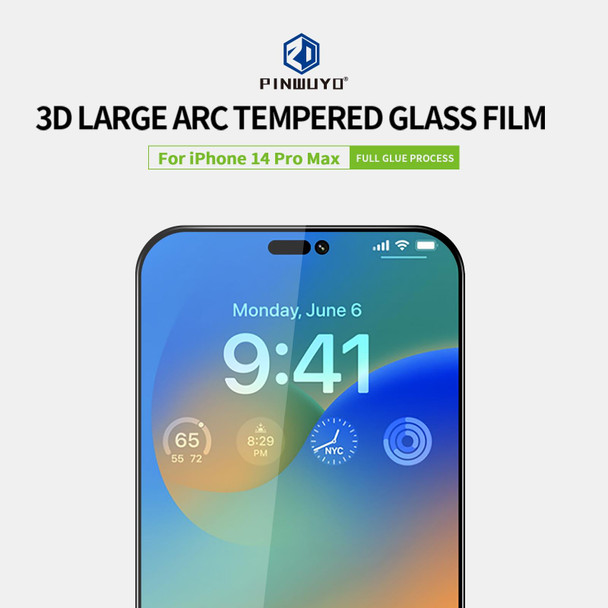 PINWUYO 9H 3D Curved Full Explosion-proof Tempered Glass Film - iPhone 14 Pro Max