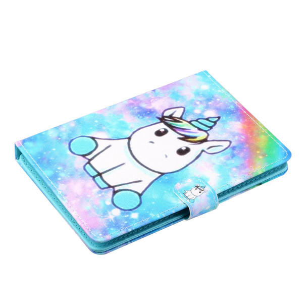 10 inch Tablet PC Universal Colored Drawing Horizontal Flip Leatherette Case with Holder & Card Slots(Unicorn)