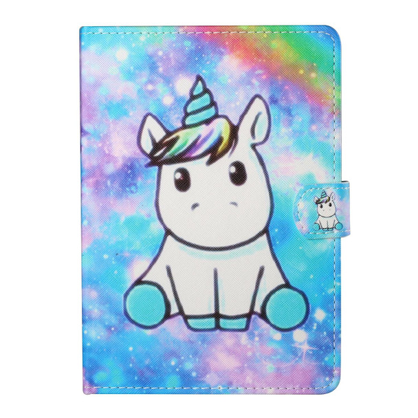 10 inch Tablet PC Universal Colored Drawing Horizontal Flip Leatherette Case with Holder & Card Slots(Unicorn)