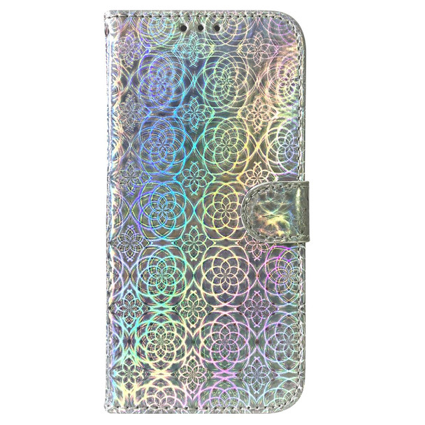 Motorola Moto G51 Colorful Magnetic Buckle Leather Phone Case(Silver)