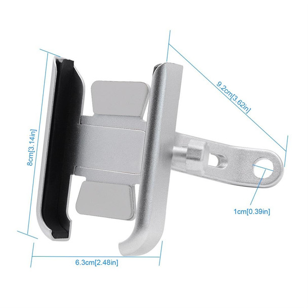 Motorcycle Rotatable Aluminium Alloy Mobile Phone Holder Bracket, Rearview Mirror Version(Silver)