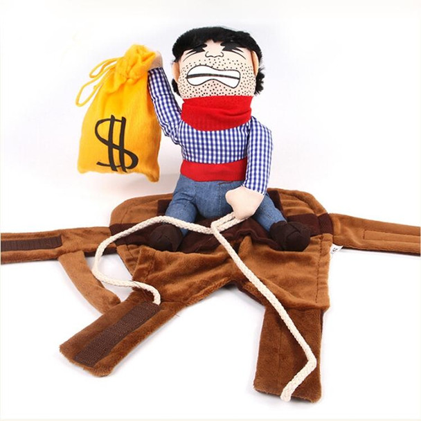 Creative Cowboy Riding Halloween Funny Funny Dress Up Pet Clothes, Size: S(With Money Bag)