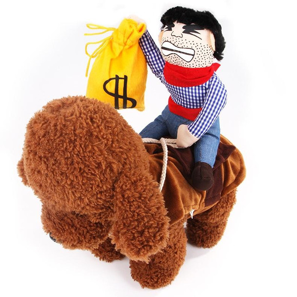 Creative Cowboy Riding Halloween Funny Funny Dress Up Pet Clothes, Size: S(With Money Bag)