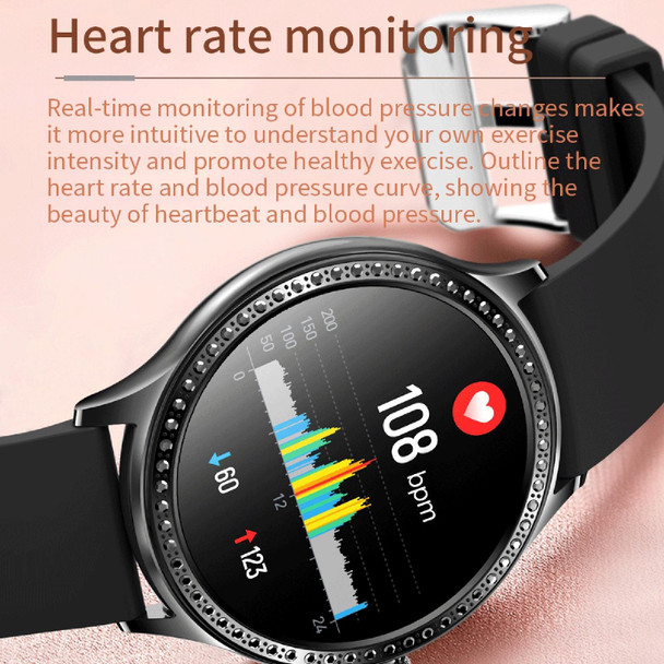 AK35 1.32 inch IPS Color Screen Smart Watch, Support Sleep Monitoring/Blood Oxygen Monitoring(Black Steel Watch Band)