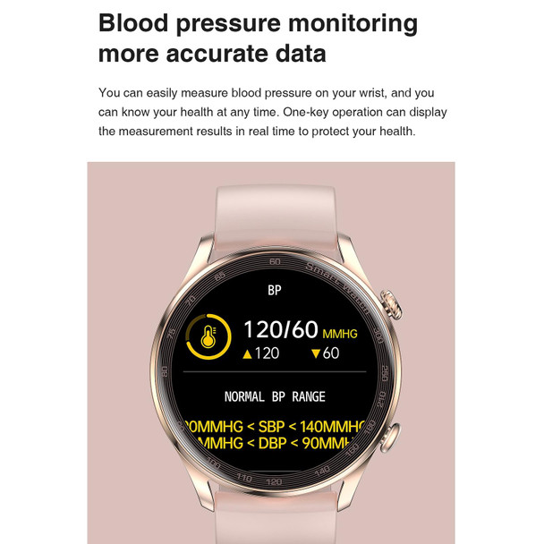 AK32 1.36 inch IPS Touch Screen Smart Watch, Support Bluetooth Calling/Blood Oxygen Monitoring,Style: Steel Watch Band(Gold)