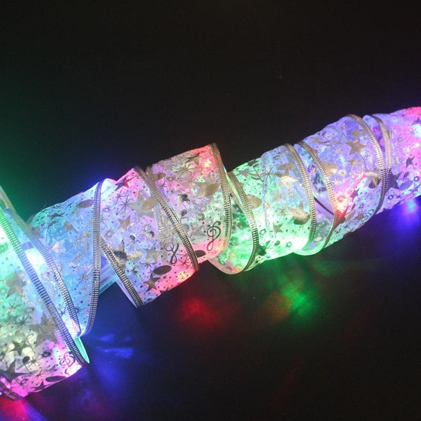 Christmas LED Lights Bronzing Double Ribbon String Lights, Specification: 10m(Silver Color Light)