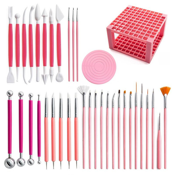 37 In 1 Pottery Tool Set Includes Carving Knife & Turntable & Brush & 96-hole Easel