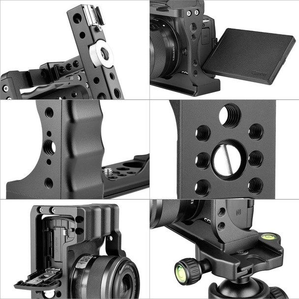 YELANGU C14-A YLG0714A-A Video Camera Cage Stabilizer with Handle for Canon EOS M50 (Black)